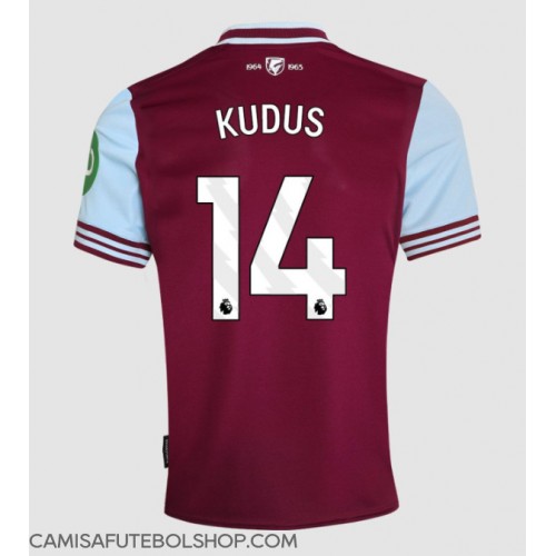 Camisa de time de futebol West Ham United Mohammed Kudus #14 Replicas 1º Equipamento 2024-25 Manga Curta